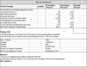 Bon de commande des livres